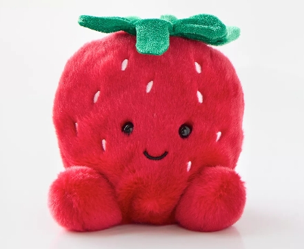 Pink florist’s choice seasonal floral gift set in strawberry gift box with strawberry plush by Flowers by Bethany Leigh florist